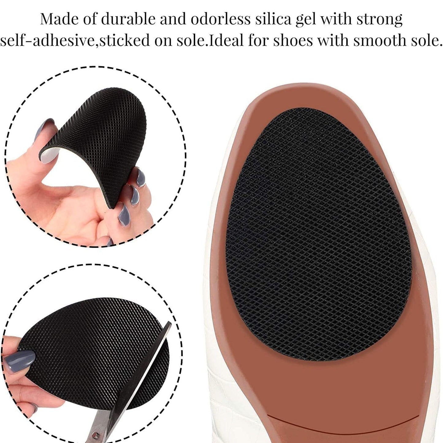 Non - Slip Shoe Pads, Rubber Shoe Sole Protector Pads, Self - Adhesive Shoe Grips Pads Stickers Non Skid for Ladies Shoes, High Heels, Boots (10 Pcs Set) - infinityexculsivestore.com