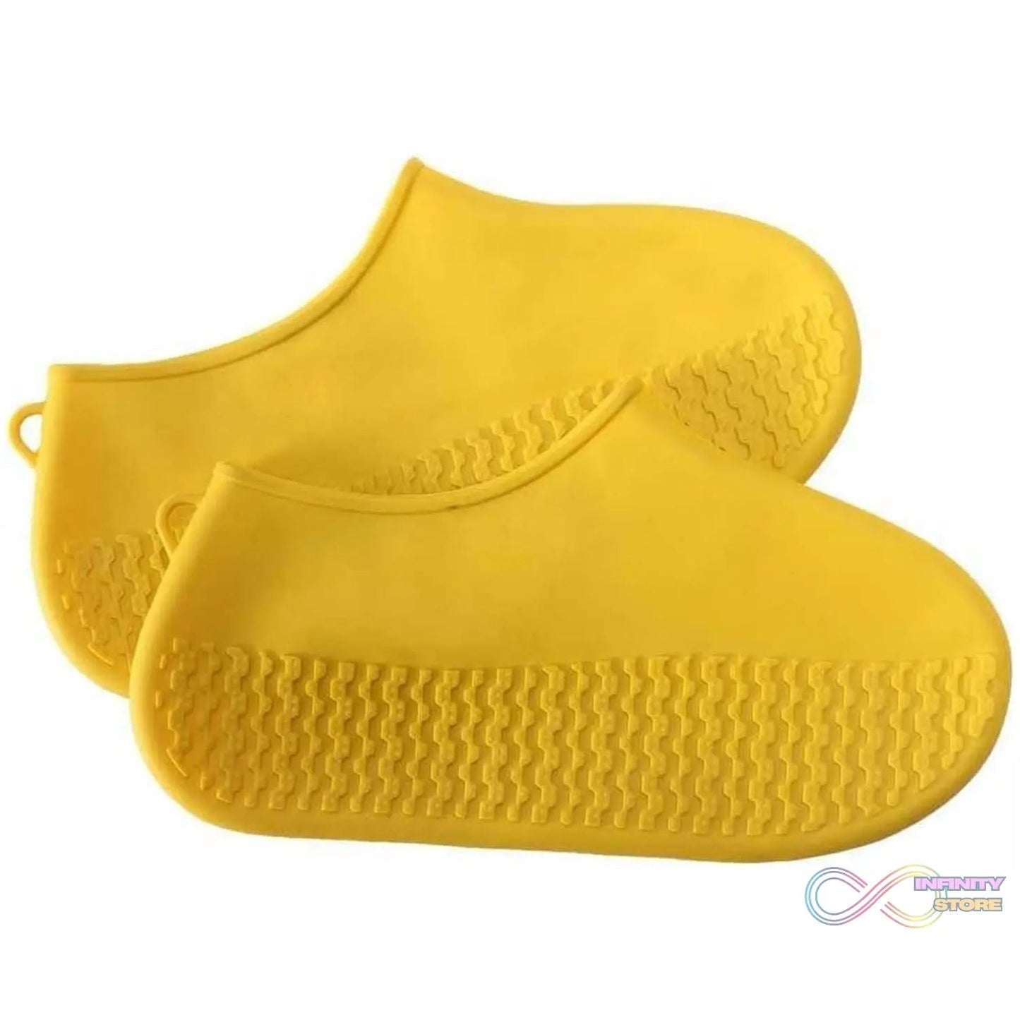 Non - Slip Silicone Rain Reusable Anti skid Waterproof Fordable Boot Shoe Cover (Extra Large Size (XL)/ 1 Pair / Yellow) - infinityexculsivestore.com