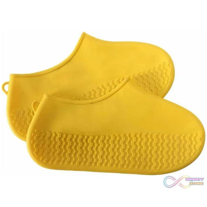Non - Slip Silicone Rain Reusable Anti skid Waterproof Fordable Boot Shoe Cover (Extra Large Size (XL)/ 1 Pair / Yellow) - infinityexculsivestore.com