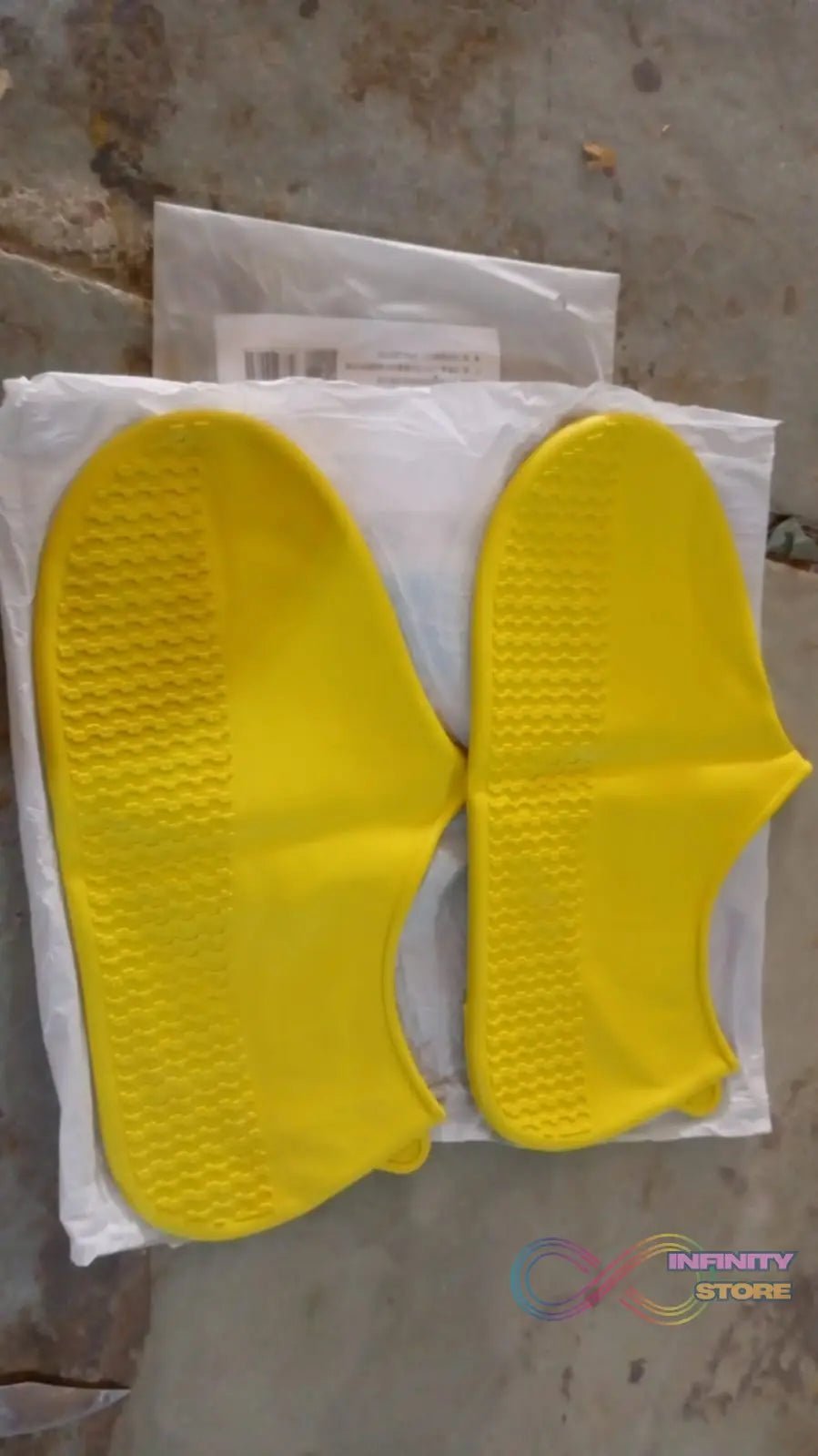 Non - Slip Silicone Rain Reusable Anti skid Waterproof Fordable Boot Shoe Cover (Extra Large Size (XL)/ 1 Pair / Yellow) - infinityexculsivestore.com