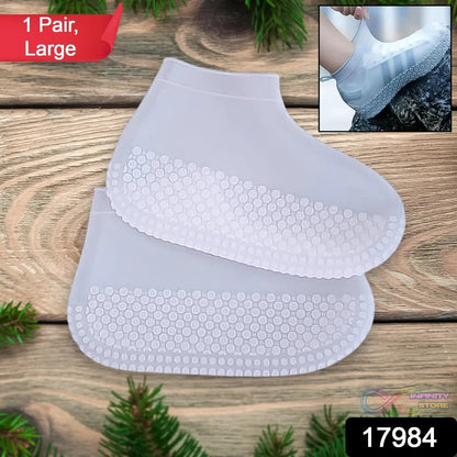 Non - Slip Silicone Rain Reusable Anti skid Waterproof Fordable Boot Shoe Cover (Large Size / 1 Pair / Mix Color) - infinityexculsivestore.com