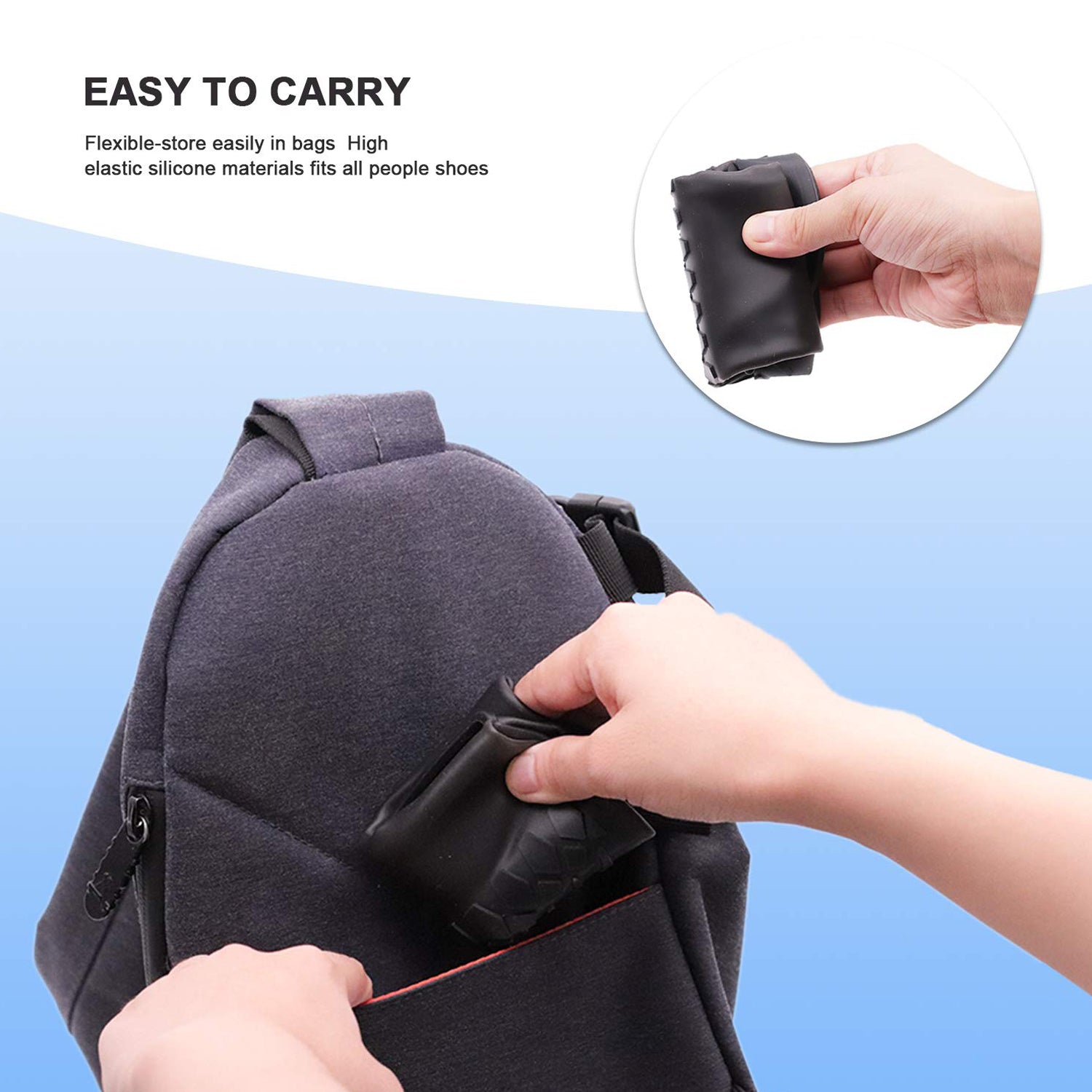 Non - Slip Silicone Rain Reusable Anti skid Waterproof Fordable Boot Shoe Cover ( Large ) - infinityexculsivestore.com