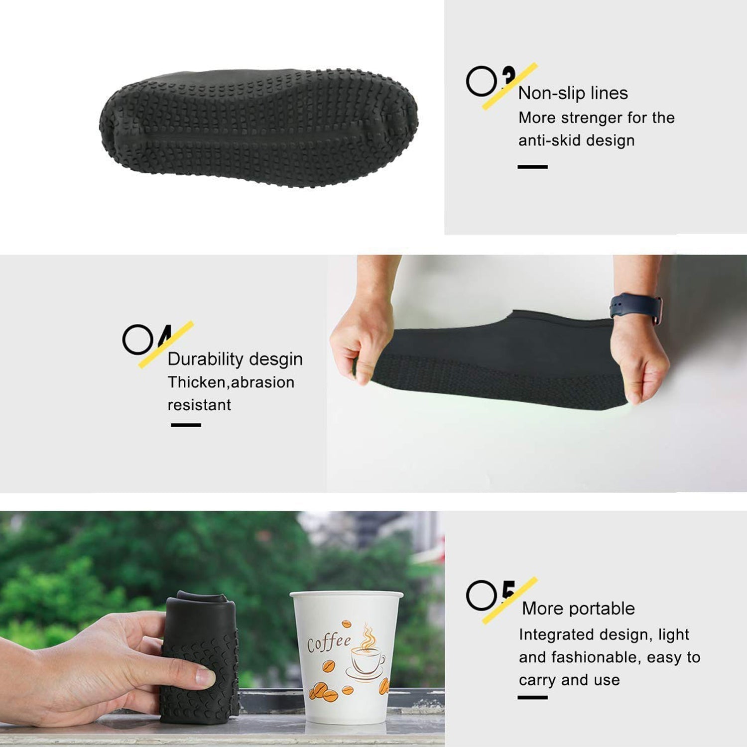 Non - Slip Silicone Rain Reusable Anti skid Waterproof Fordable Boot Shoe Cover ( Large ) - infinityexculsivestore.com