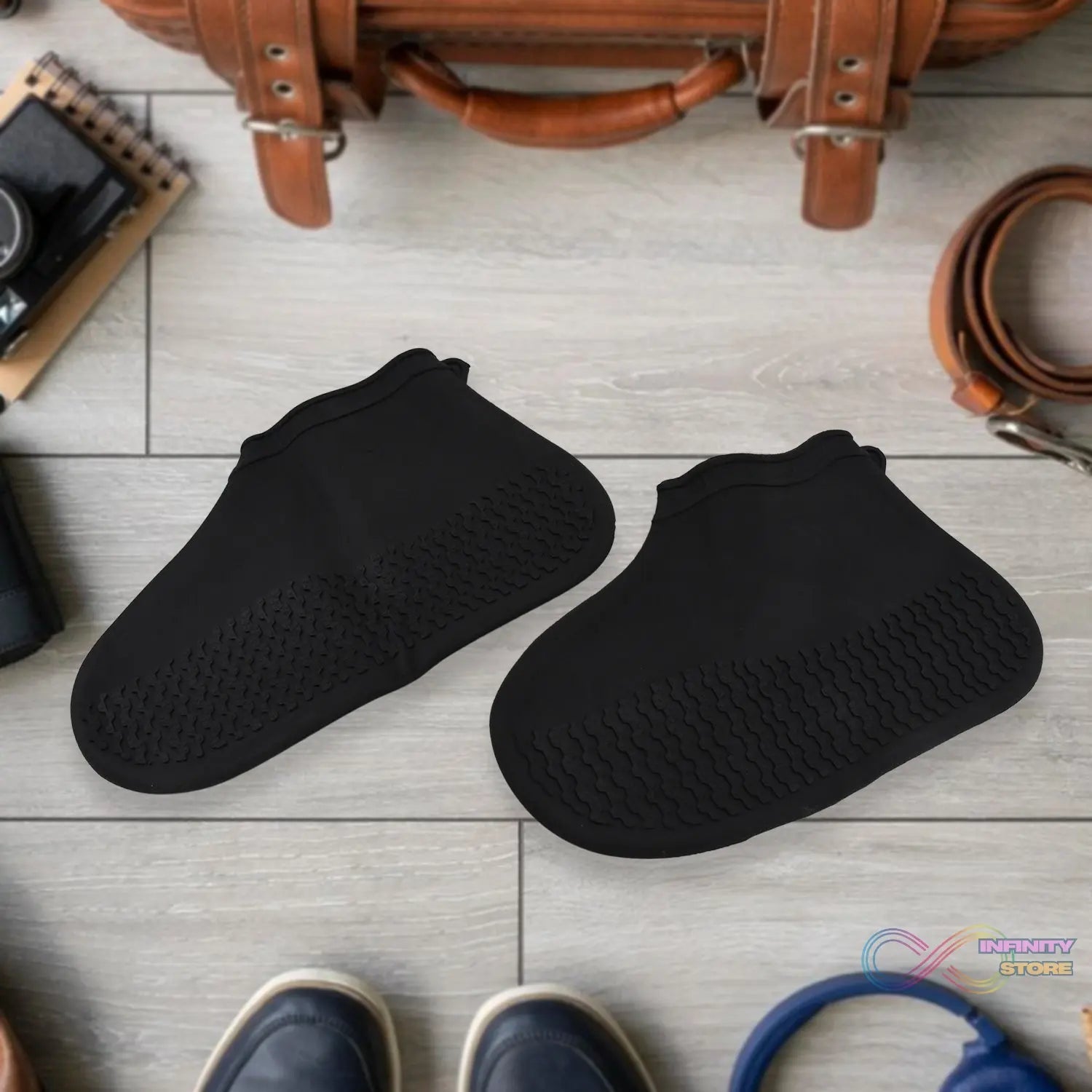 Non - Slip Silicone Rain Reusable Anti skid Waterproof Fordable Boot Shoe Cover (Small Size/ 1 Pair) - infinityexculsivestore.com