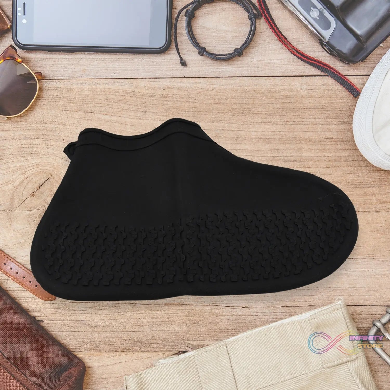 Non - Slip Silicone Rain Reusable Anti skid Waterproof Fordable Boot Shoe Cover (Small Size/ 1 Pair) - infinityexculsivestore.com