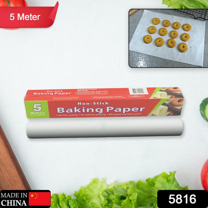 Non - Stick Parchment Paper: Easy Cleanup for Baking, Grilling & More (Microwave & Oven Safe / 5 MTR) - infinityexculsivestore.com