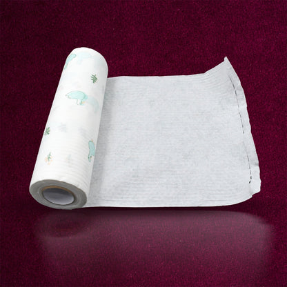 Non Woven Reusable and Washable Kitchen Printed Tissue Roll Non - stick Oil Absorbing Paper Roll Kitchen Special Paper Towel Wipe Paper Dish Cloth Cleaning Cloth 45 sheets - infinityexculsivestore.com