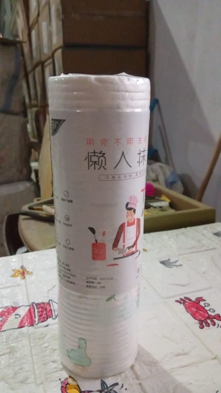 Non Woven Reusable and Washable Kitchen Printed Tissue Roll Non - stick Oil Absorbing Paper Roll Kitchen Special Paper Towel Wipe Paper Dish Cloth Cleaning Cloth 45 sheets - infinityexculsivestore.com