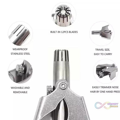 Nose Hair Clipper, Stainless Steel Hair Remover (1 Pc / With Brush & Plastic Case) - infinityexculsivestore.com