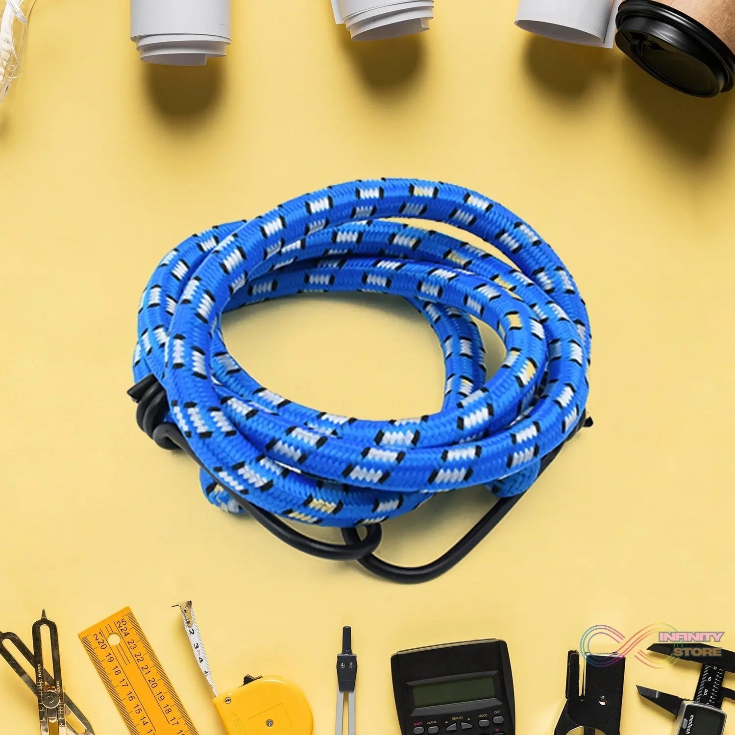 Nylon Elastic Tying Rope with Hooks (1 Pc / 1 Mtr.) - infinityexculsivestore.com