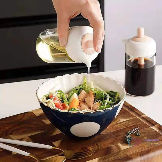 Oil Dispenser with Silicone Oil Brush (1 Pc / With Brush / 250 ML Approx) - infinityexculsivestore.com