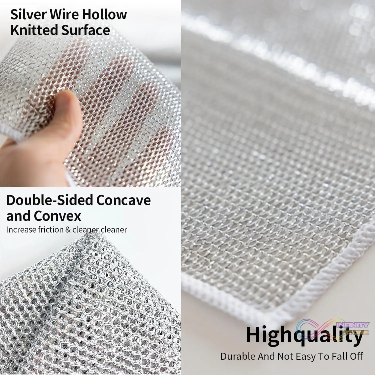 One - Sided Multipurpose Microfiber Cloths, Scrubber (1 Pc / 20x20 Cm) - infinityexculsivestore.com
