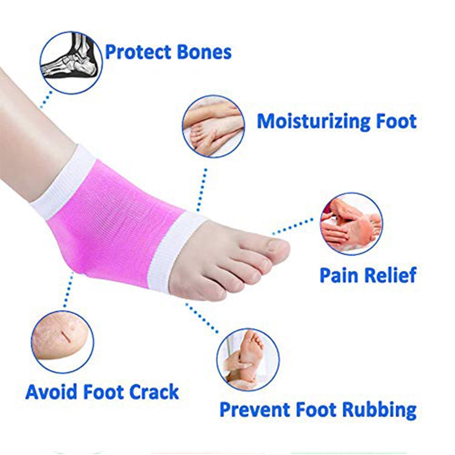 Open Toe Socks for Dry Hard Cracked Skin Moisturizing While You Sleep. - infinityexculsivestore.com