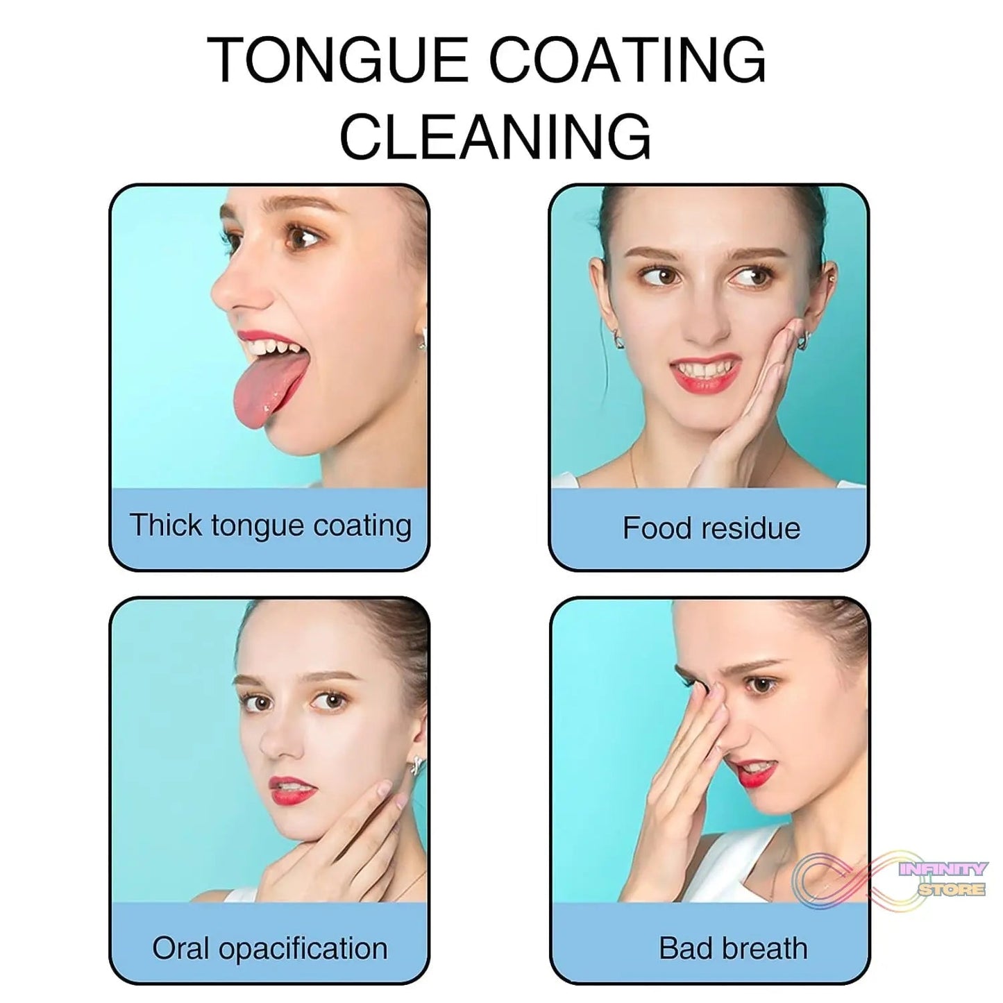 Oral Tongue Cleaner Brush Scraper Health Personal Care Dental Care Tongue Cleaner (1 Pc / Multicolor) - infinityexculsivestore.com