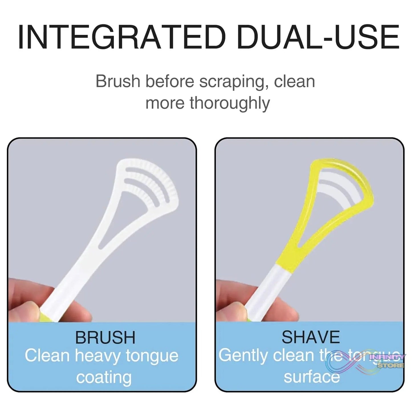 Oral Tongue Cleaner Brush Scraper Health Personal Care Dental Care Tongue Cleaner (1 Pc / Multicolor) - infinityexculsivestore.com