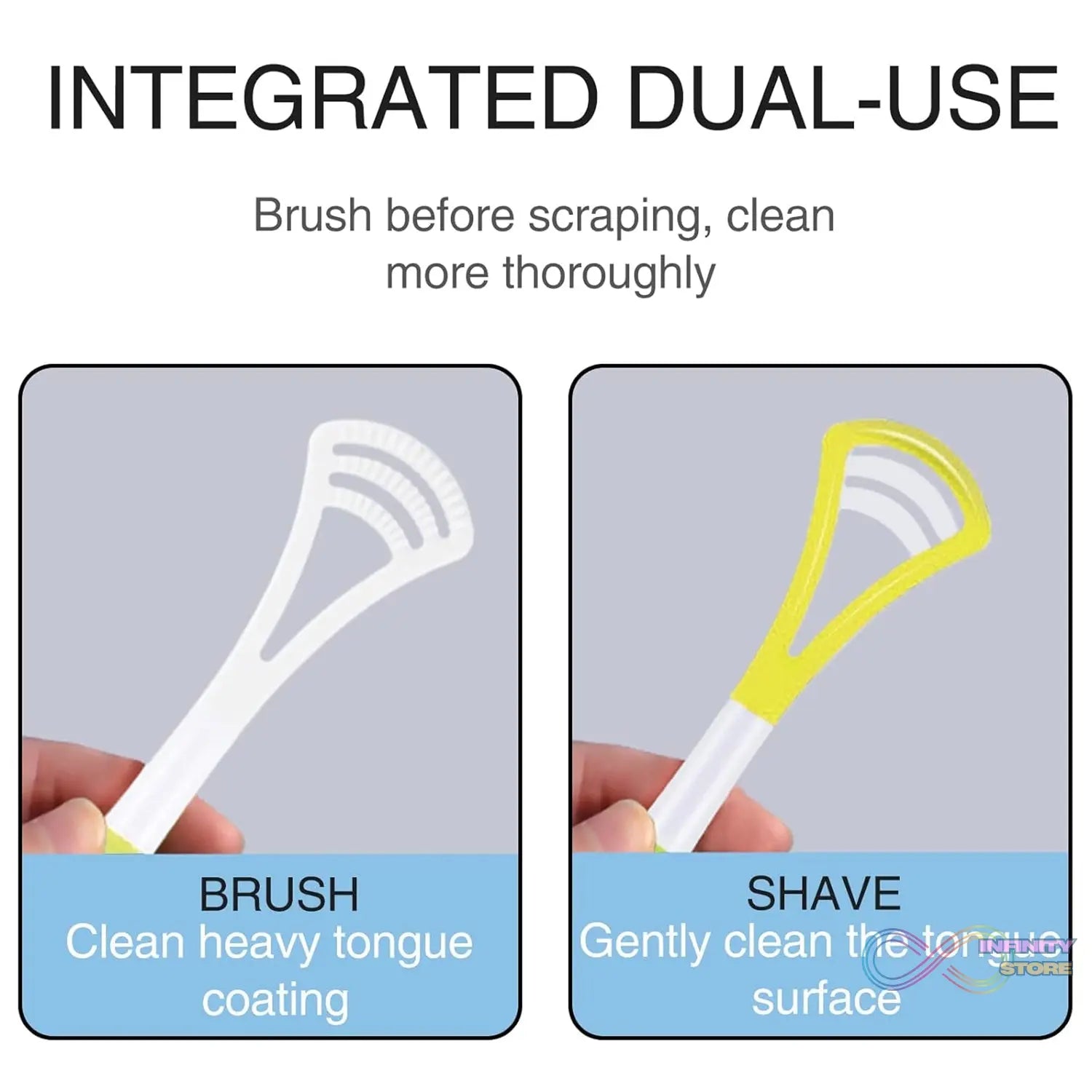 Oral Tongue Cleaner Brush Scraper Health Personal Care Dental Care Tongue Cleaner (1 Pc / Multicolor) - infinityexculsivestore.com