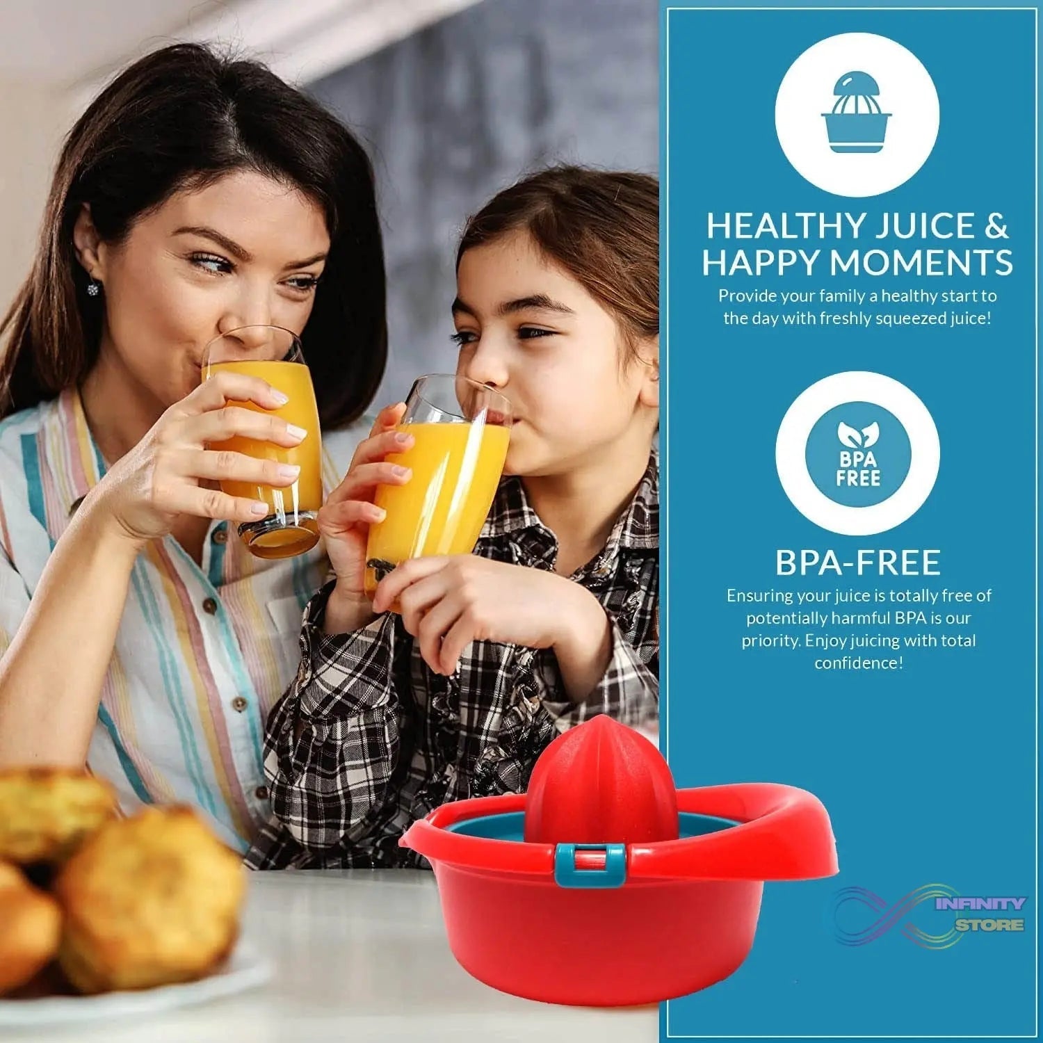 Orange Juicer Machine Hand Press (300 ML) - infinityexculsivestore.com