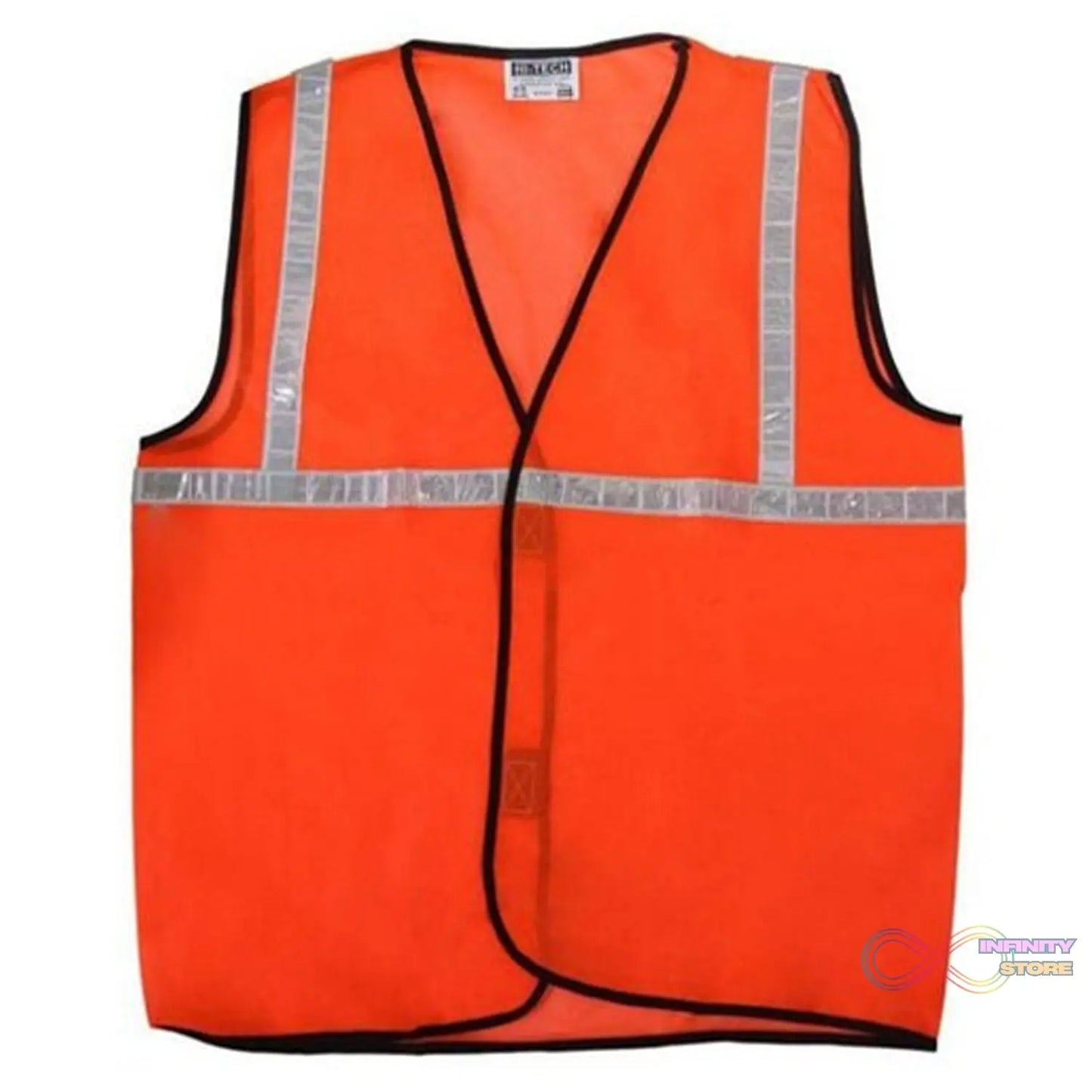 Orange safety jacket for construction site visibility
