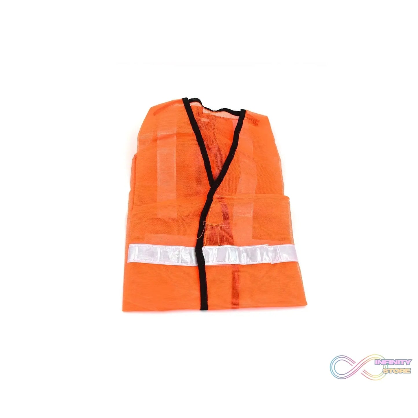 High-visibility orange safety jacket for construction use