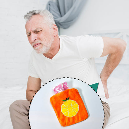 Orange small Hot Water Bag with Cover for Pain Relief, Neck, Shoulder Pain and Hand, Feet Warmer, Menstrual Cramps. - infinityexculsivestore.com