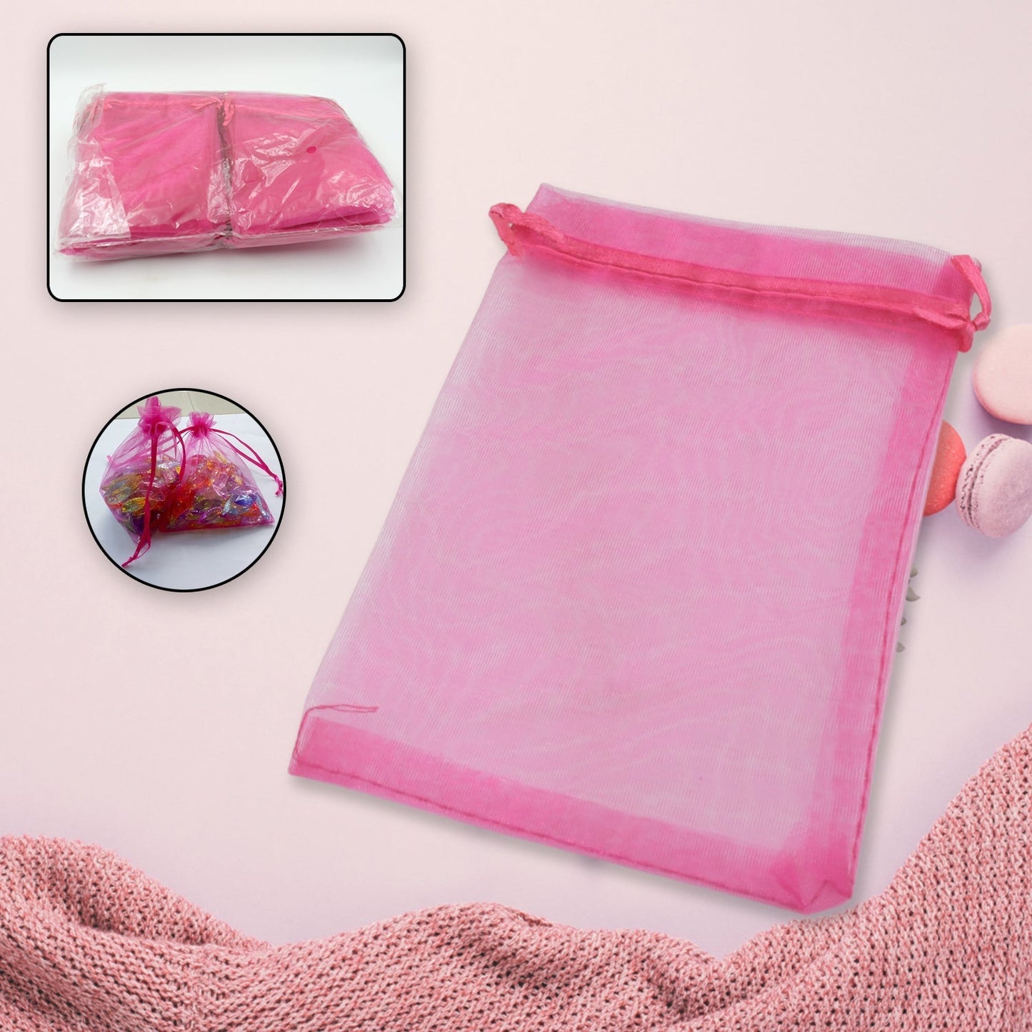 Organza Gift Bags Small Mesh Bags Drawstring Gift Bags Christmas Drawstring Organza Gift Bags, Wedding Party Festival Gift Bags (100 Pcs Set) - infinityexculsivestore.com
