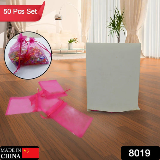 Organza Gift Bags Small Mesh Bags Drawstring Gift Bags Christmas Drawstring Organza Gift Bags, Wedding Party Festival Gift Bags (50 Pcs Set) - infinityexculsivestore.com