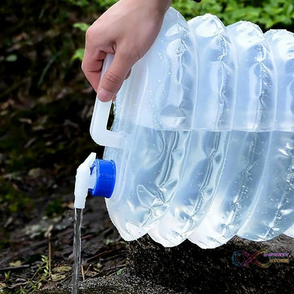 Outdoor Camping Collapsible Portable Water Container with Carry Handle Tap Valve Large Food Grade - infinityexculsivestore.com