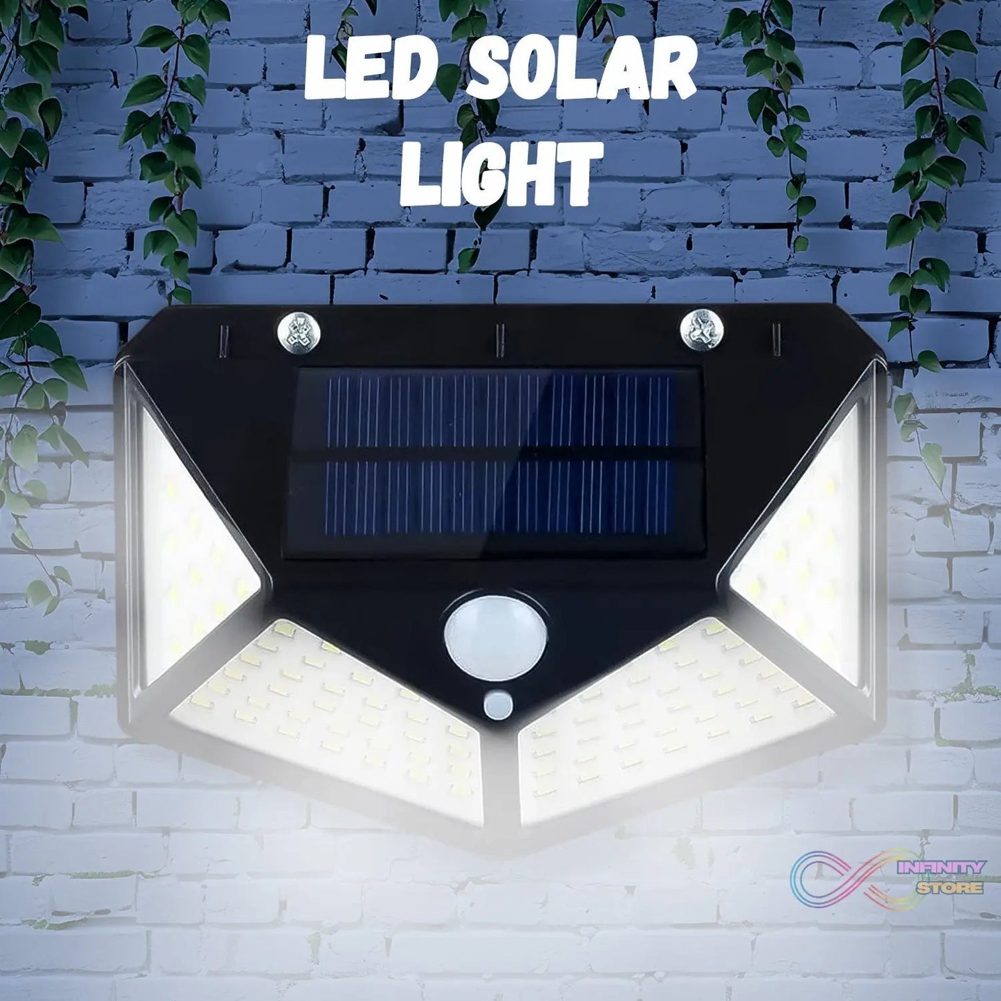 Outdoor Solar Lamp 100 LED Solar Light PIR Motion Sensor Wall Light ( 1 Pc) - infinityexculsivestore.com