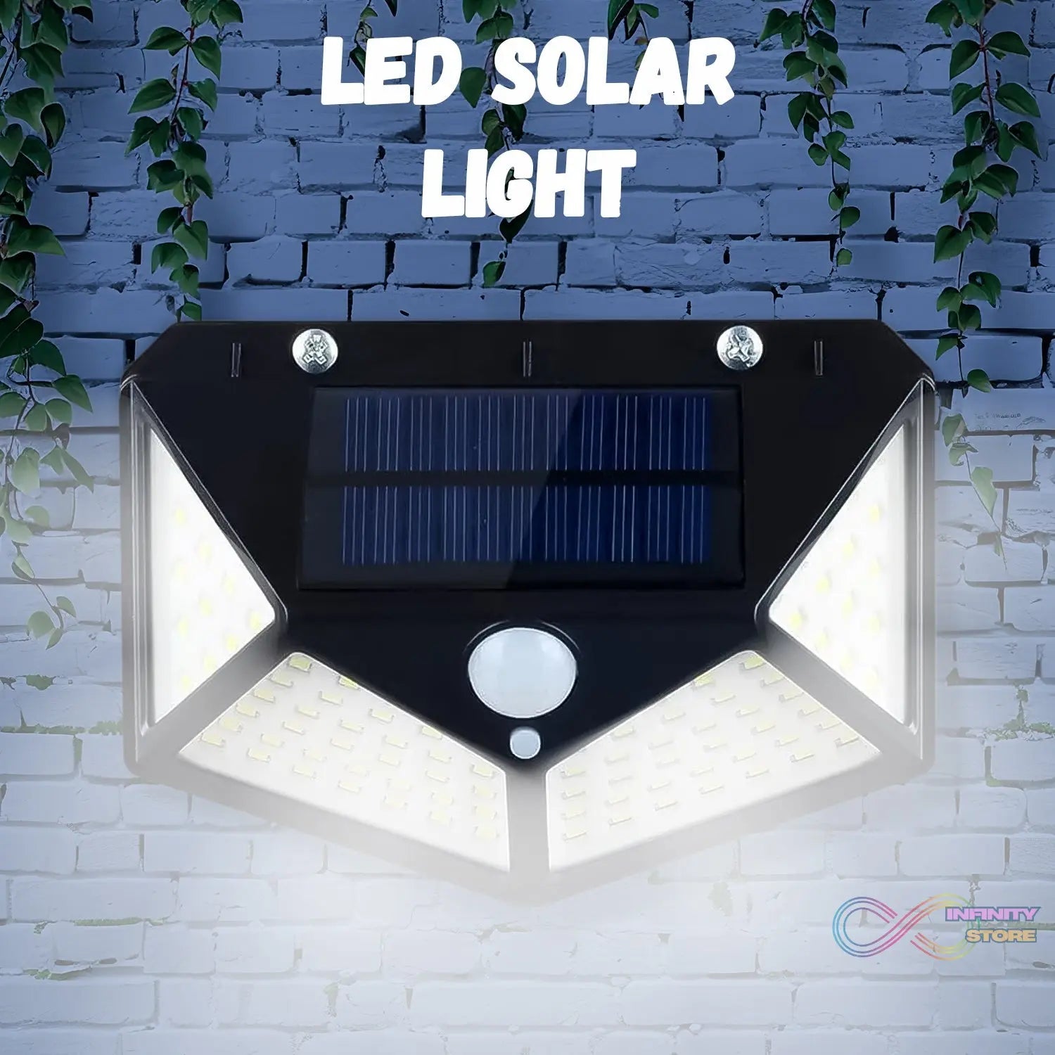 Outdoor Solar Lamp 100 LED Solar Light PIR Motion Sensor Wall Light ( 1 Pc) - infinityexculsivestore.com