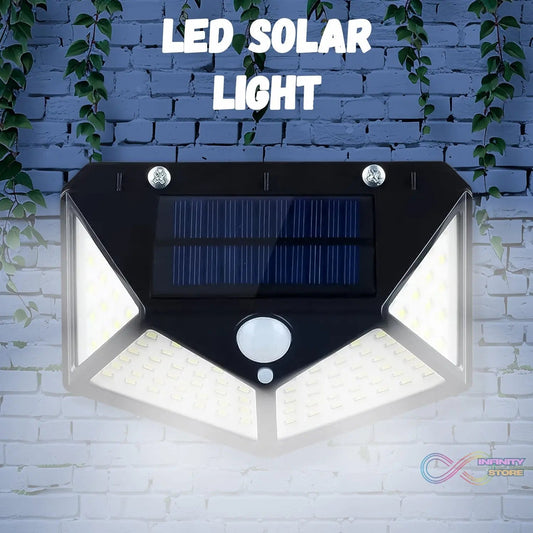 Outdoor Solar Lamp 100 LED Solar Light PIR Motion Sensor Wall Light ( 1 Pc) - infinityexculsivestore.com