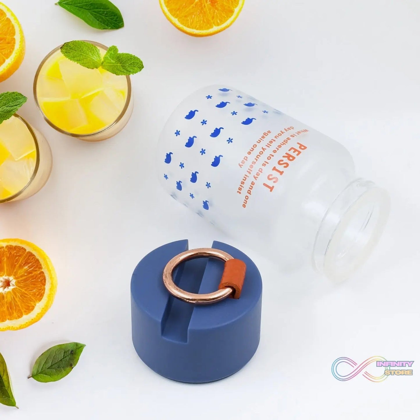 Outdoor Sport Glass water bottle (300 ML Approx / Mix Color / Design) - infinityexculsivestore.com
