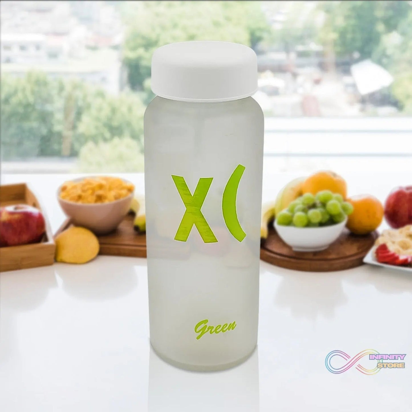 Outdoor Sport Glass water bottle (450 ML Approx / Mix Color / Design) - infinityexculsivestore.com