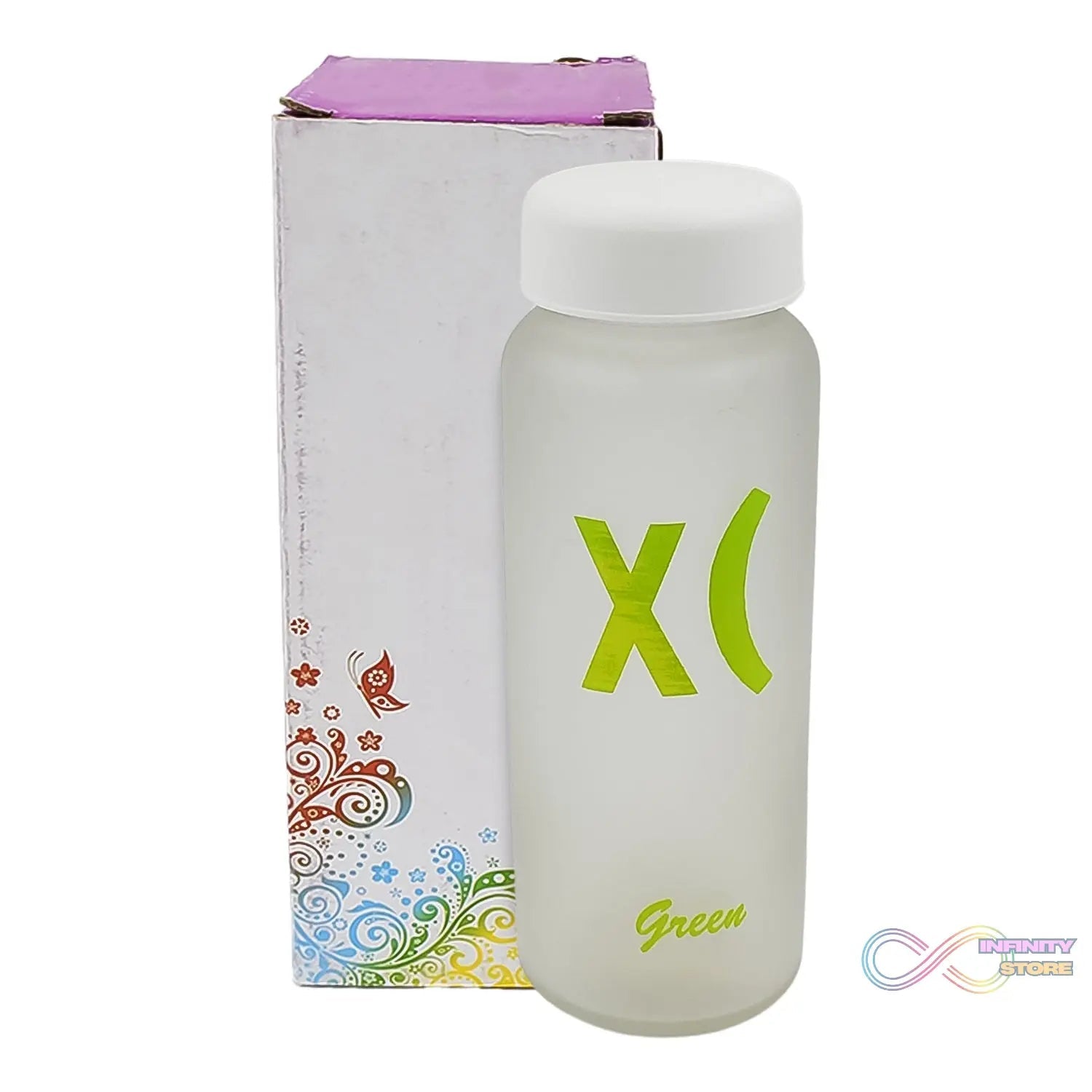 Outdoor Sport Glass water bottle (450 ML Approx / Mix Color / Design) - infinityexculsivestore.com