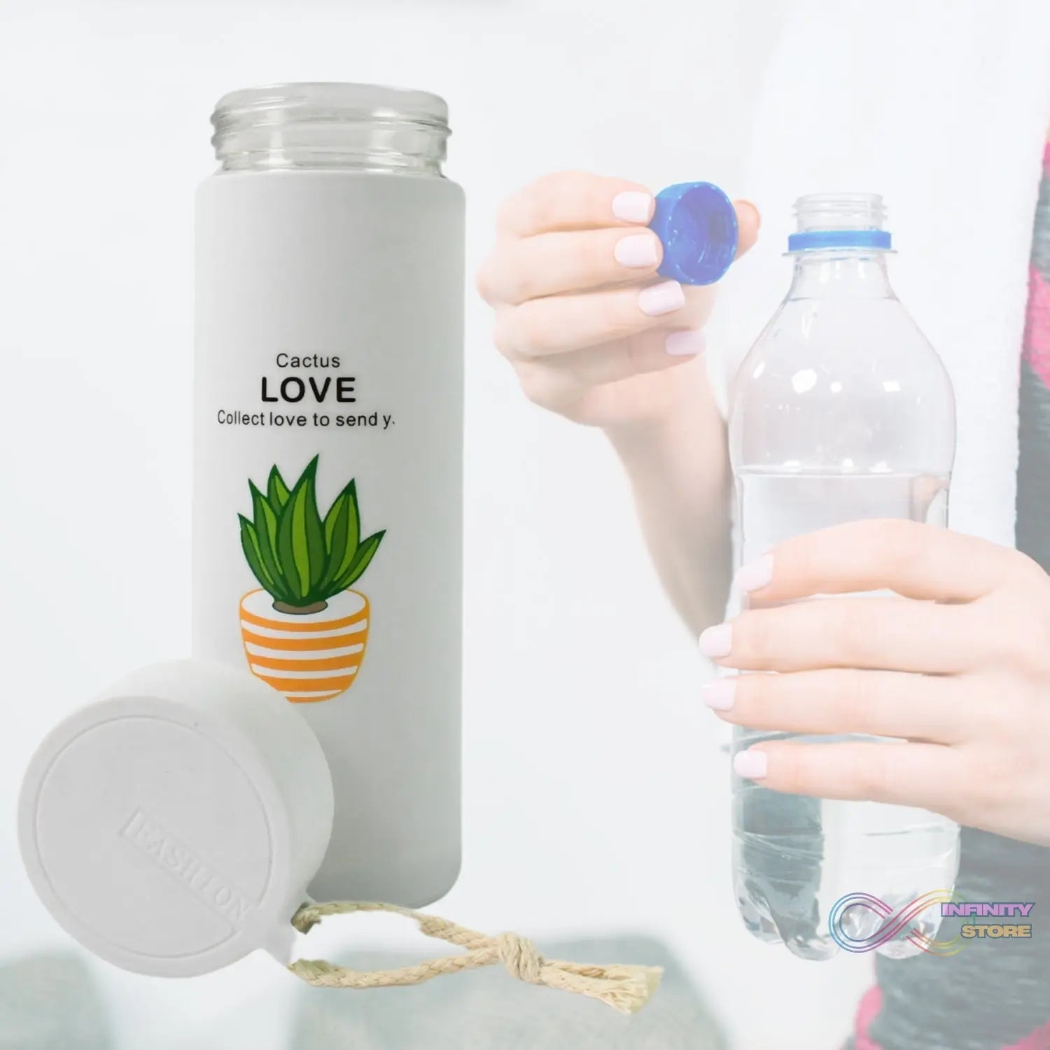 Outdoor sport Glass water bottle leakproof (450 ML) - infinityexculsivestore.com