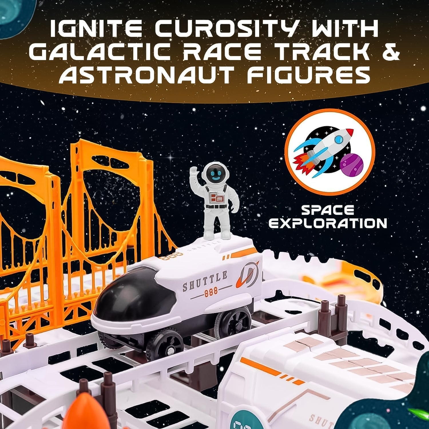 Outer Space Race Track Set for Kids Toys (1 Set) - infinityexculsivestore.com
