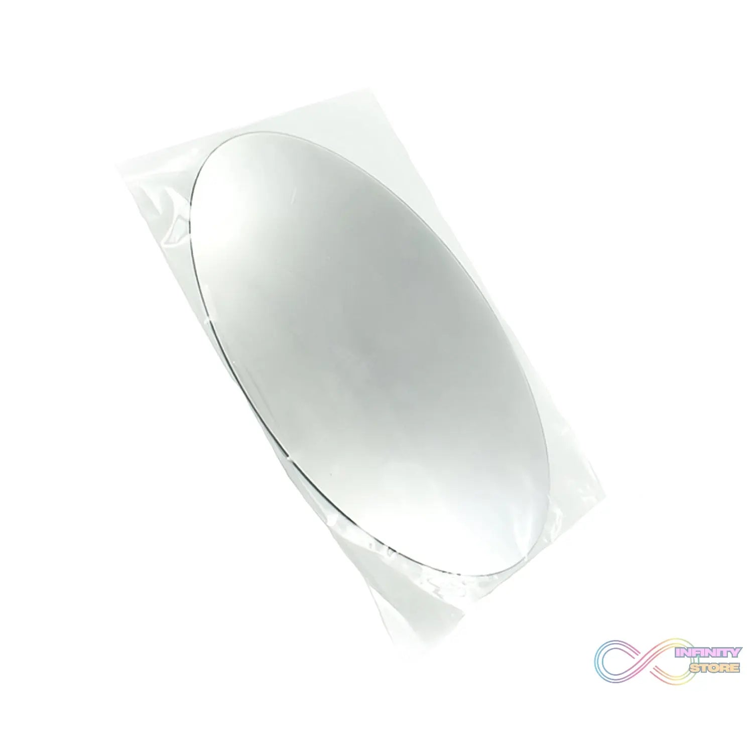 Oval shape 3D mirror sticker for home wall decoration.