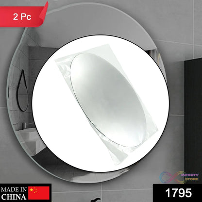 Oval Shape 3D Mirror Sticker (2 Pc Set) - infinityexculsivestore.com