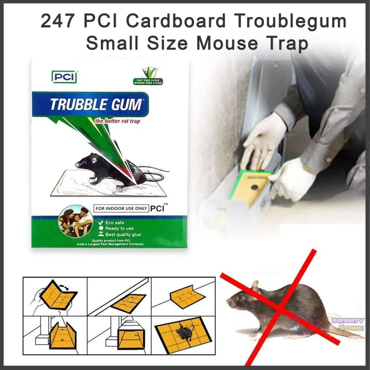 PCI Cardboard Troublegum Small Size Mouse Trap - 1pc - infinityexculsivestore.com