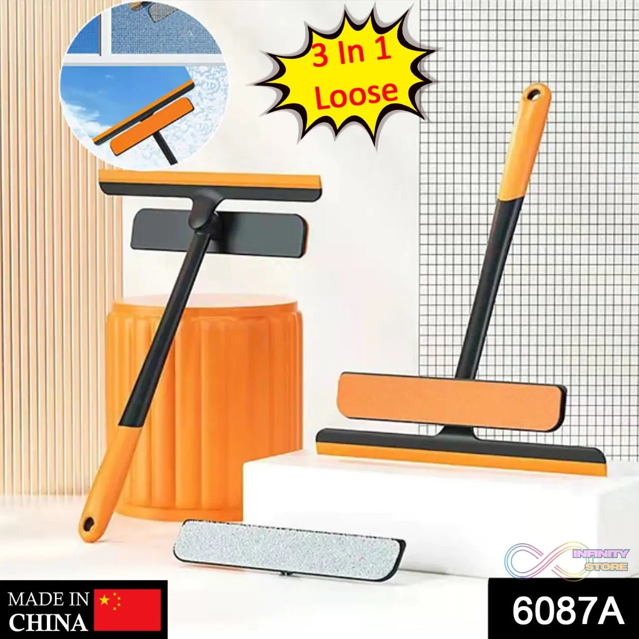 Double-sided cleaning brush for windows and mirrors