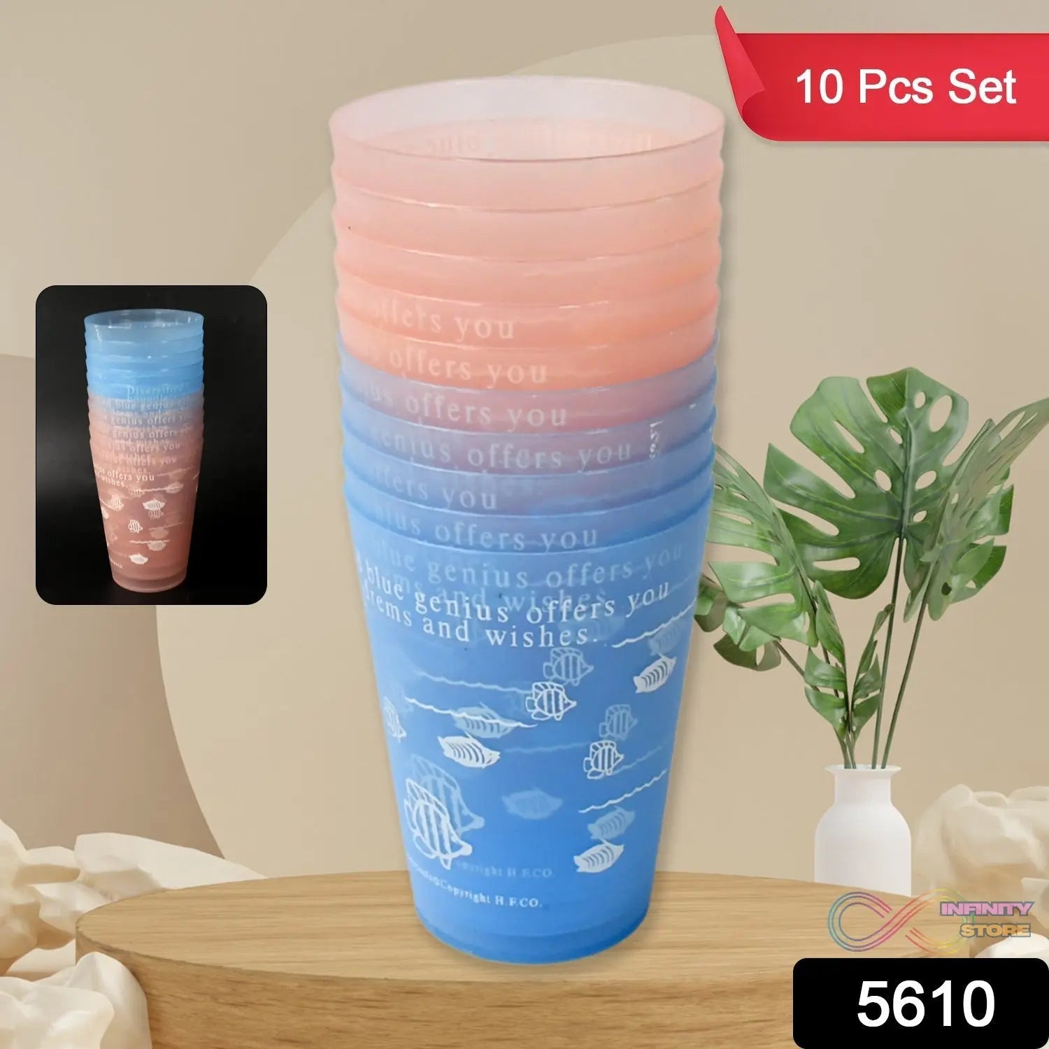 PLASTIC LIGHTWEIGHT GLASS REUSABLE DRINKING GLASS DISHWASHER SAFE BEVERAGE GLASSES FOR KITCHEN WATER GLASSES (10 Pc Set) - infinityexculsivestore.com