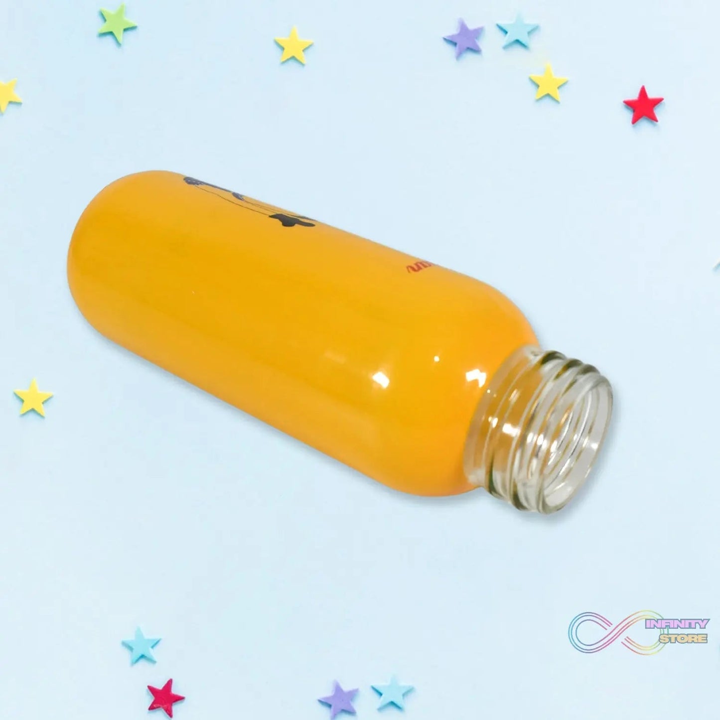 PORTABLE GLASS WATER BOTTLE, CREATIVE GLASS BOTTLE WITH GLASS WATER ( Mix Design) - infinityexculsivestore.com