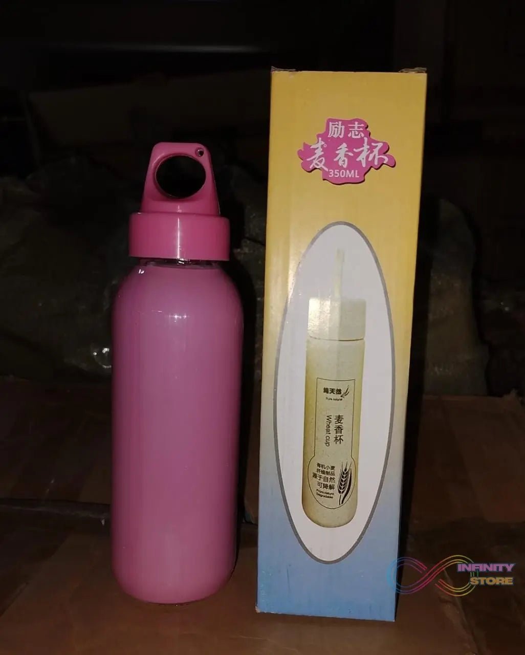 PORTABLE GLASS WATER BOTTLE, CREATIVE GLASS BOTTLE WITH GLASS WATER ( Mix Design) - infinityexculsivestore.com