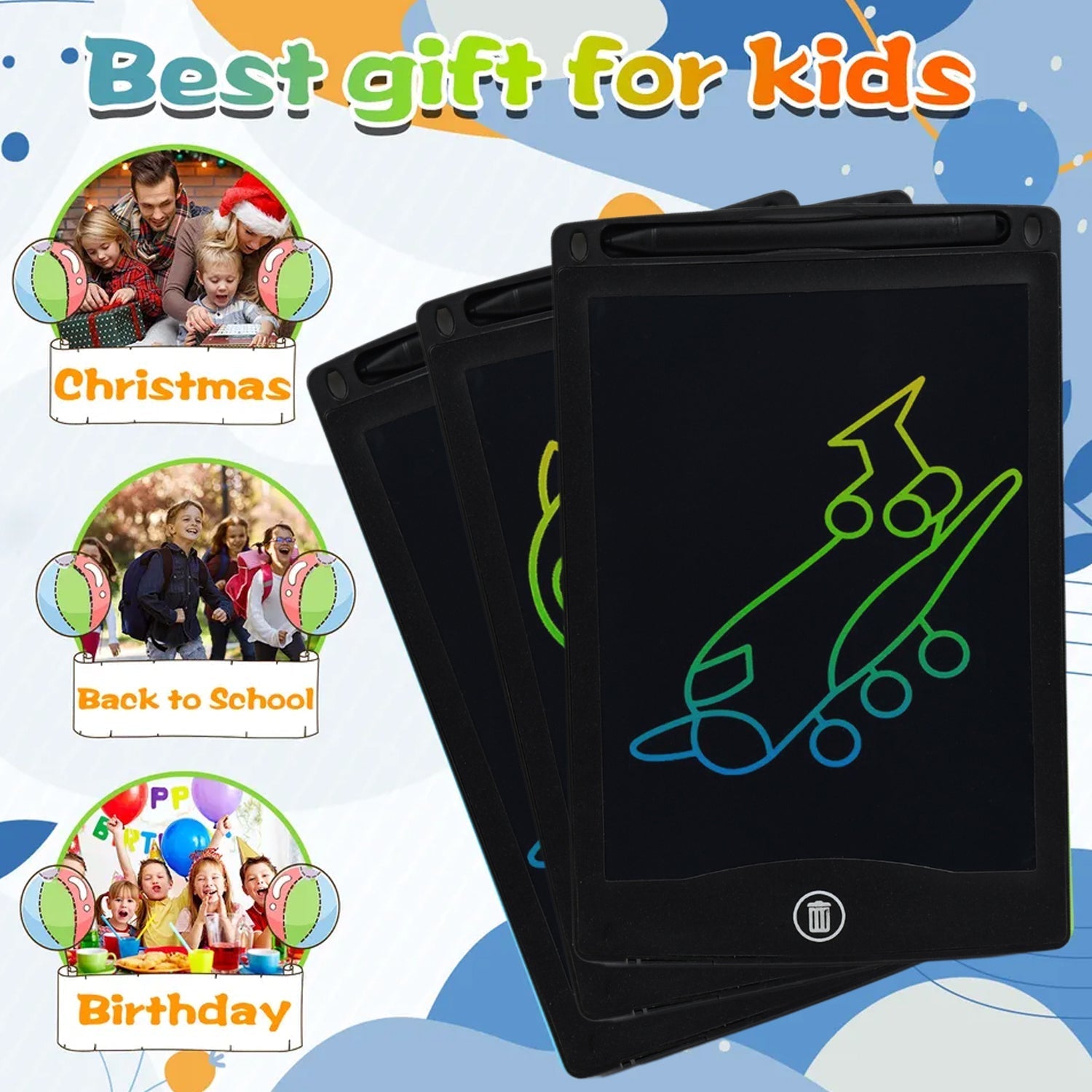 PORTABLE LCD WRITING TABLET PAPERLESS MEMO DIGITAL TABLET PAD (8.5 inch) - infinityexculsivestore.com