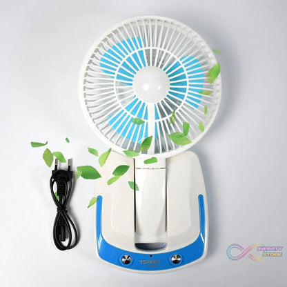 PORTABLE LED LIGHT WITH MINI FAN - YJ 5570 (Battery Not Include) - infinityexculsivestore.com