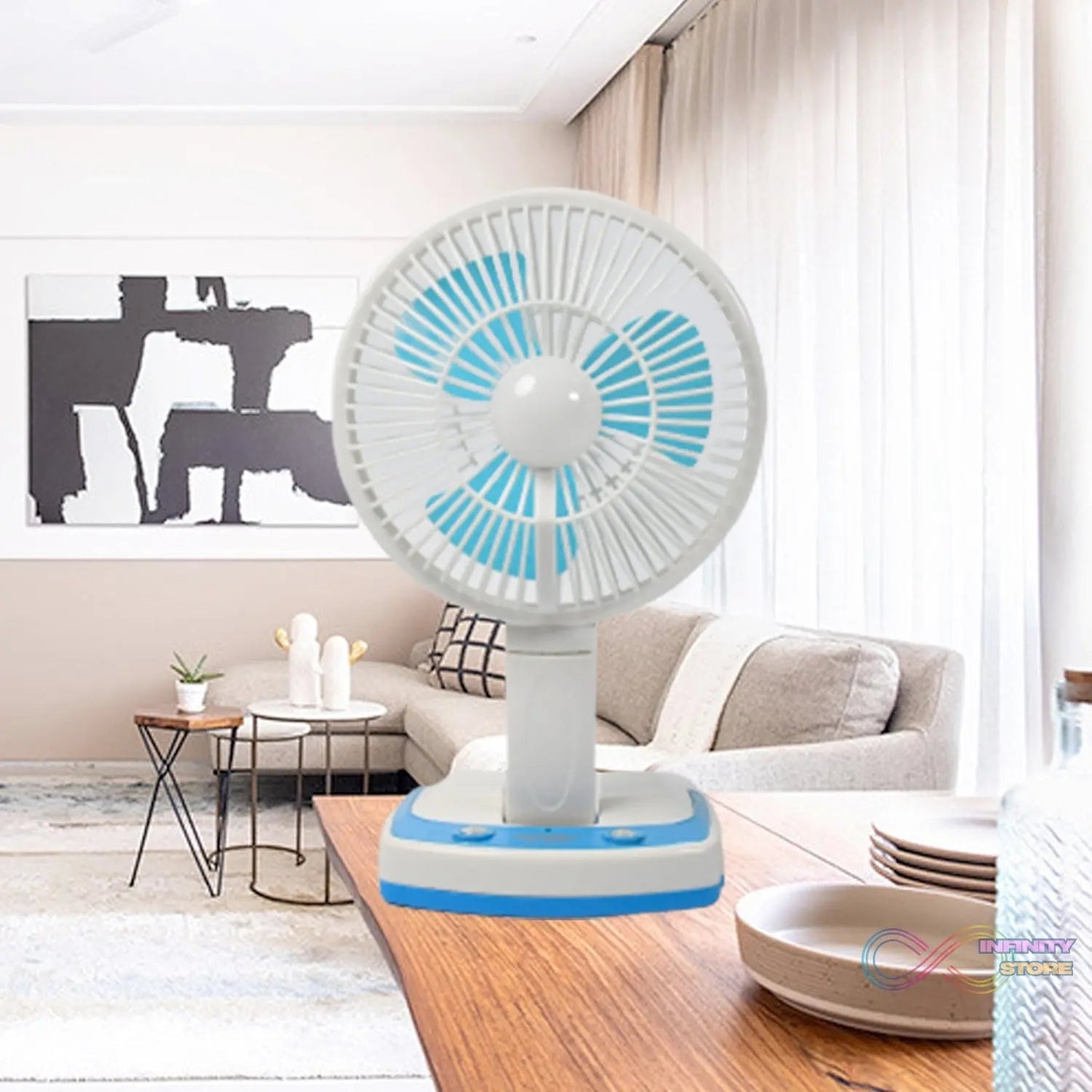 PORTABLE LED LIGHT WITH MINI FAN - YJ 5570 (Battery Not Include) - infinityexculsivestore.com