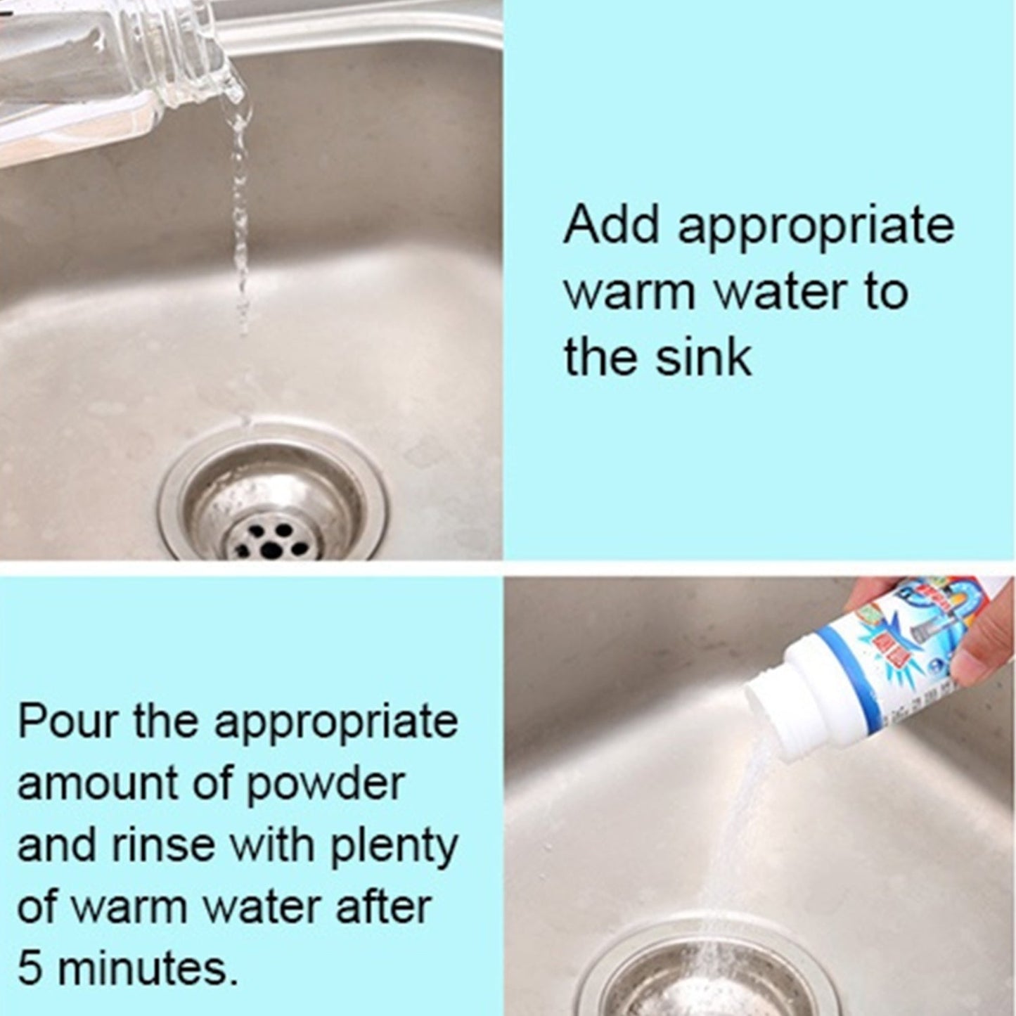 POWERFUL SINK AND DRAIN CLEANER, PORTABLE POWDER CLEANING TOOL SUPER CLOG REMOVER CHEMICAL POWDER AGENT - infinityexculsivestore.com