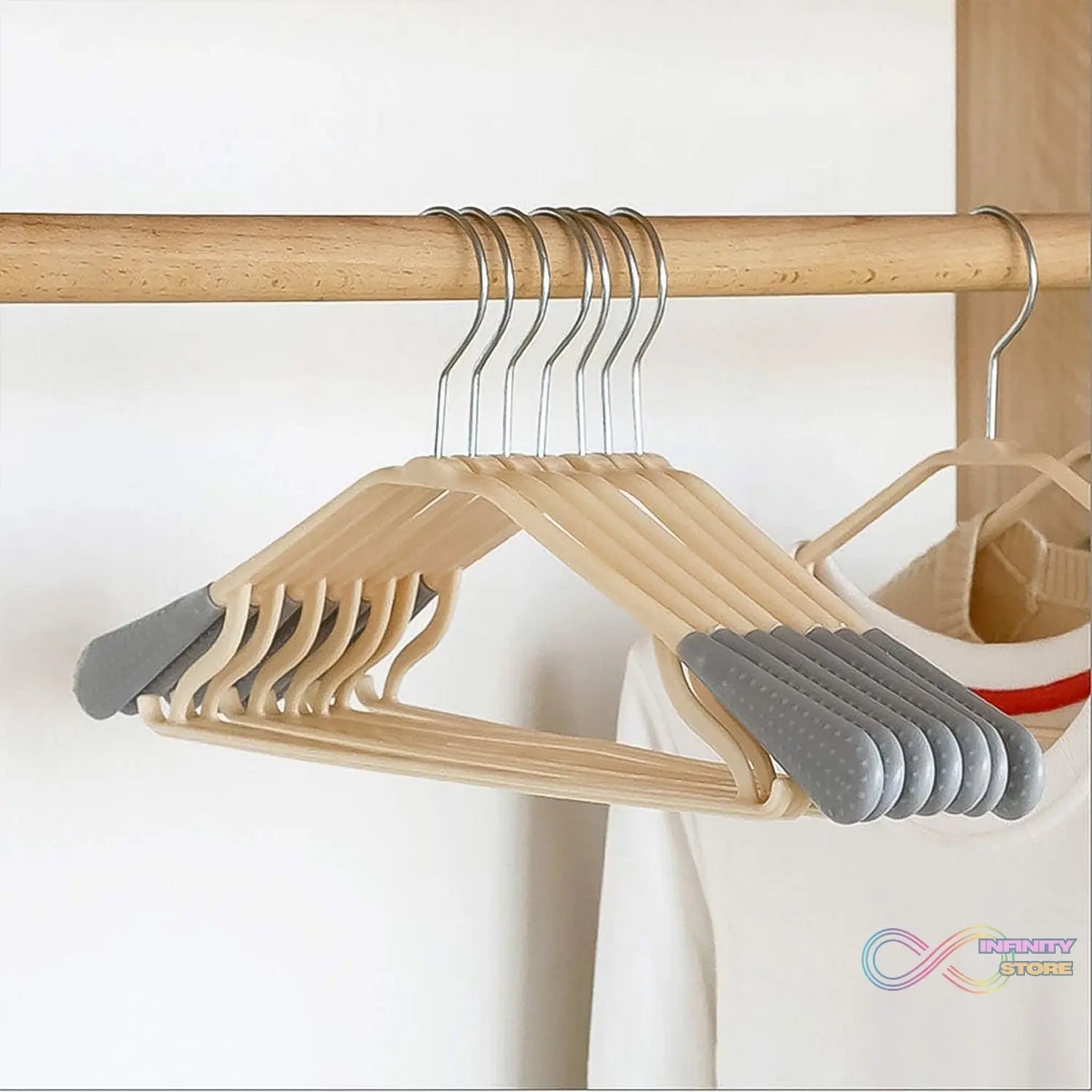 PP Cloth Hanger Set of 1 with Zinc Plated Steel Hook (1 Pc) - infinityexculsivestore.com