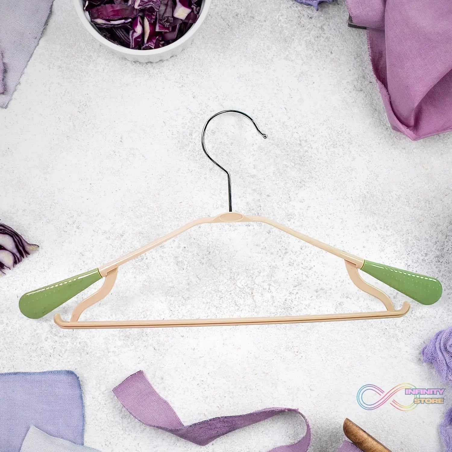 PP Cloth Hanger Set of 1 with Zinc Plated Steel Hook (1 Pc) - infinityexculsivestore.com