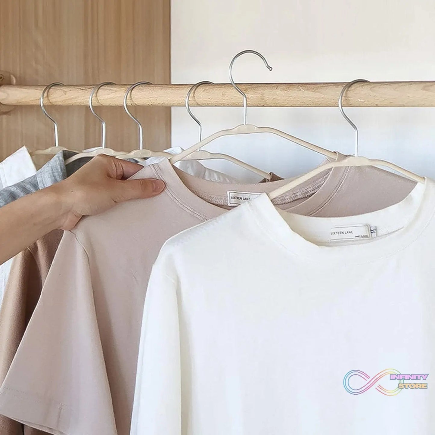 PP Cloth Hanger Set of 1 with Zinc Plated Steel Hook (1 Pc) - infinityexculsivestore.com