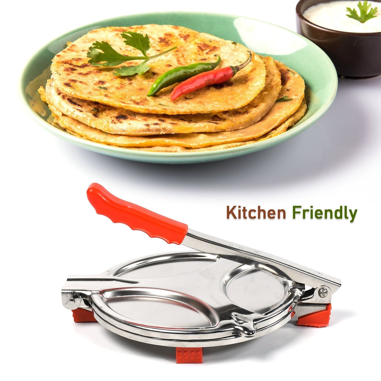 PURI PRESS MAKER - STAINLESS STEEL PURI MAKER PRESS MACHINE - ROTI CHAPATI PRESSER FOR HOME - KHAKHRA - PURI MAKER PRESS MACHINE WITH HANDLE, MANUAL PURI MAKER (MEDIUM) - infinityexculsivestore.com